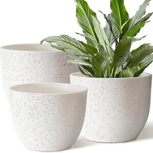 Set of 3 Plant Pots 12/10/9 inch, Flower Pots Outdoor Indoor, Plant pots